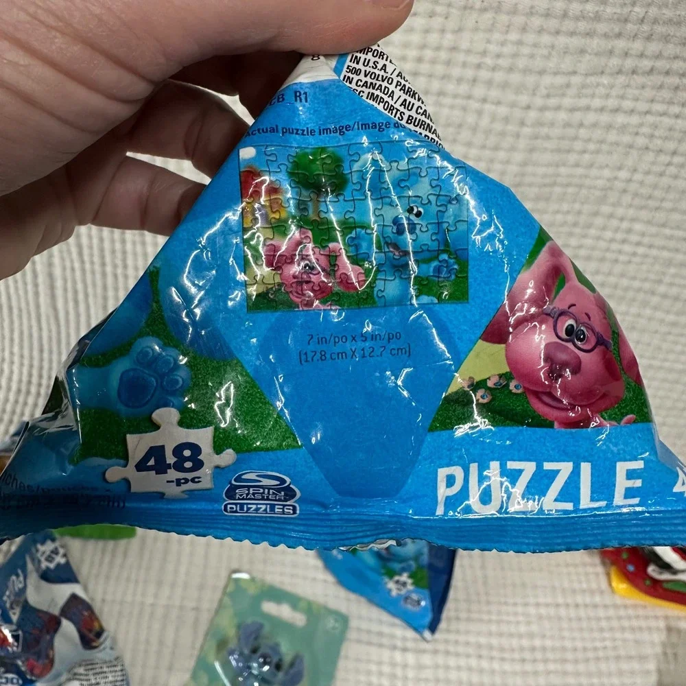 Disney Stitch Figure + Kids Puzzle Lot Peppa Pig Blue's Clues & You Party Favors